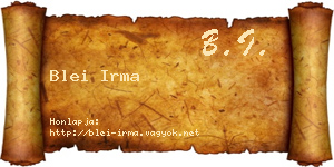 Blei Irma névjegykártya